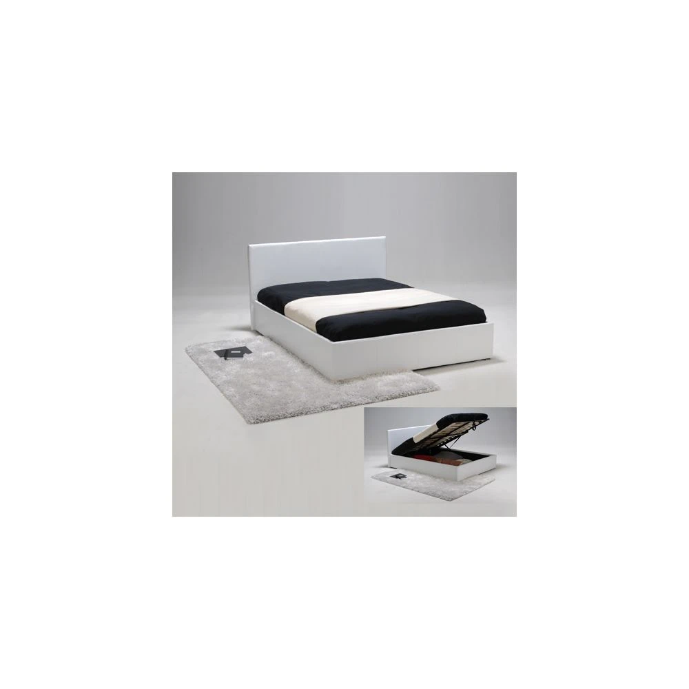 Marque Generique Lit Coffre BARCELONA 140x190 + 1 Sommier / Blanc 4 Marque Generique Lit Coffre BARCELONA 140x190 + 1 Sommier / Blanc – Image 2