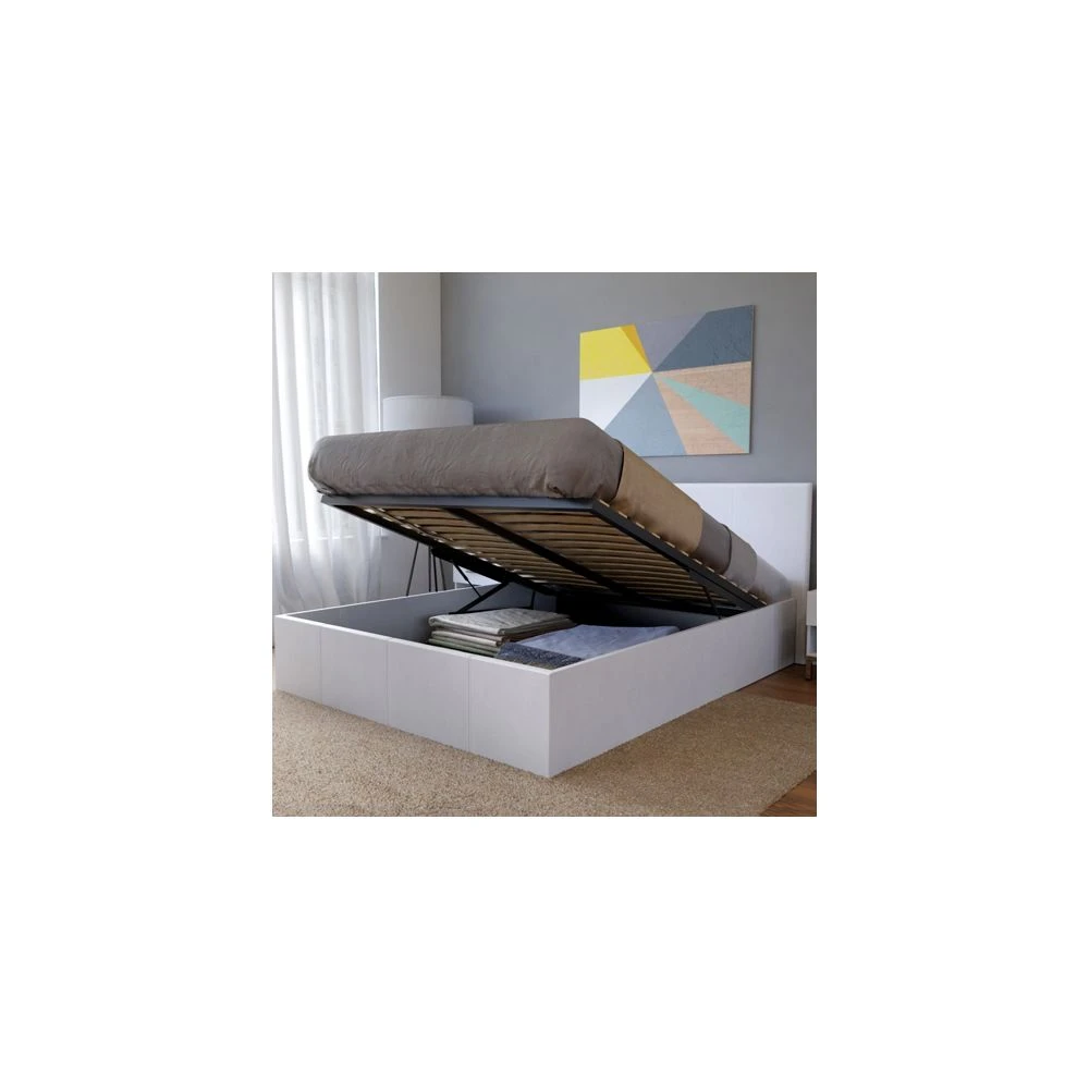 Marque Generique Lit Coffre BARCELONA 140x190 + 1 Sommier / Blanc 3 Marque Generique Lit Coffre BARCELONA 140x190 + 1 Sommier / Blanc