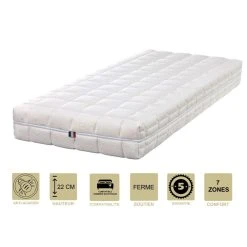 King Of Dreams Lot De 2 Matelas Face été Latex Naturel 70 Kg/m3 Face Hiver Mémoire...