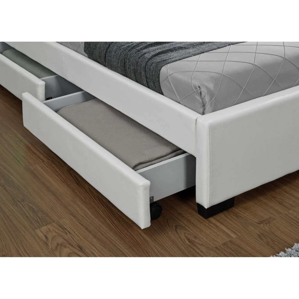 CONCEPT USINE Lit Enfield Blanc - Tête De Lit LED Et Rangement 4 Tiroirs 5 CONCEPT USINE Lit Enfield Blanc - Tête De Lit LED Et Rangement 4 Tiroirs – Image 3