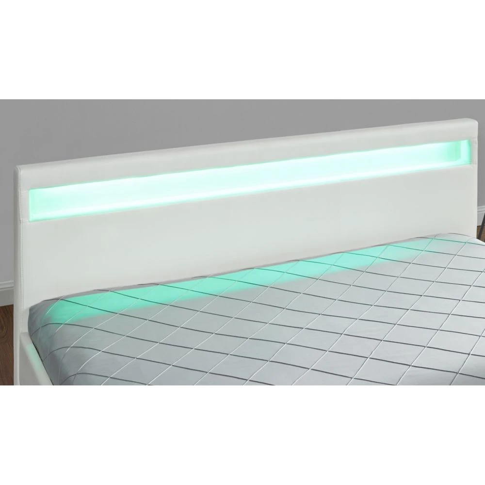 CONCEPT USINE Lit Enfield Blanc - Tête De Lit LED Et Rangement 4 Tiroirs 6 CONCEPT USINE Lit Enfield Blanc - Tête De Lit LED Et Rangement 4 Tiroirs – Image 4