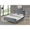 CONCEPT USINE Lit Lanka - Cadre De Lit Scandinave Gris Foncé Avec Pieds En Bois - 1...