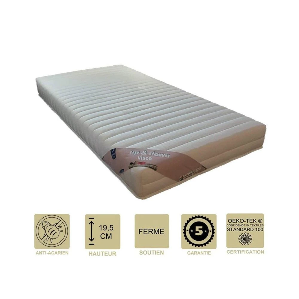 Provence Literie Matelas Mémoire De Forme 58 Kg/m3 + Alèse 90x200 X 19,5 Cm - Ferme +... 3 Provence Literie Matelas Mémoire De Forme 58 Kg/m3 + Alèse 90x200 X 19,5 Cm - Ferme +...