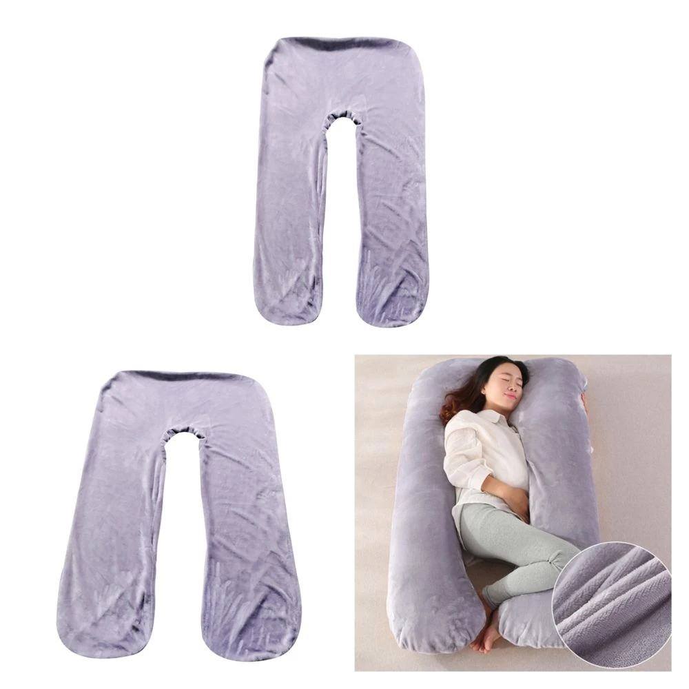 Marque Generique 2pcs Housse Amovible Pour Oreillers De Grossesse En Forme De U Gris 3 Marque Generique 2pcs Housse Amovible Pour Oreillers De Grossesse En Forme De U Gris