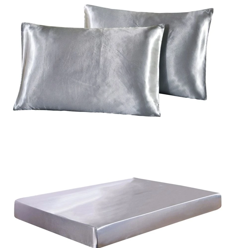 Marque Generique Housse De Taie D'oreiller Soyeuse + Ensemble De Draps Décor De Chambr... 3 Marque Generique Housse De Taie D'oreiller Soyeuse + Ensemble De Draps Décor De Chambr...