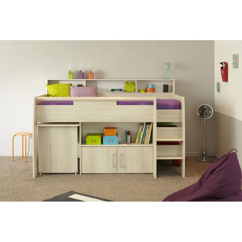 BUT Lit Combiné 90x200 Cm SWAN Avec Sommier Acacia Clair 4 BUT Lit Combiné 90x200 Cm SWAN Avec Sommier Acacia Clair – Image 2