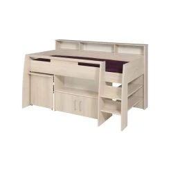 BUT Lit Combiné 90x200 Cm SWAN Avec Sommier Acacia Clair