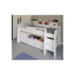 BUT Lit Combiné 90x200 Cm SWAN Sommier Inclus Blanc -Talamo Magasin 2159 comb swan ferm 1