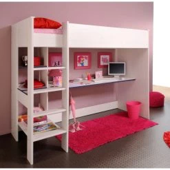 BUT Lit Mezzanine 90x200 Cm BILLY Avec Bureau Et étagères De Rangement B... -Talamo Magasin 2223 lsur smoozy blue edges