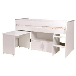 BUT Lit Combiné Avec Bureau 90x200 Cm LOAN Blanc