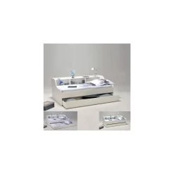 Le Quai Des Affaires Lit PALMA 90x190 + étagère + 1 Tiroir-lit / Blanc