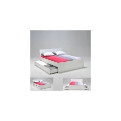 Marque Generique Lit OSLO 140x200 + 2 Tiroirs / Blanc -Talamo Magasin 2297 9z net z