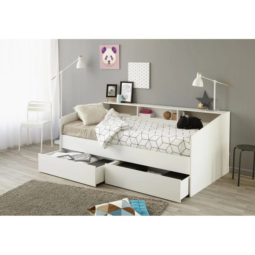 BUT Lit Banquette Avec 2 Tiroirs SLEEP 90x190 Ou 90x200 Cm 4 BUT Lit Banquette Avec 2 Tiroirs SLEEP 90x190 Ou 90x200 Cm – Image 2