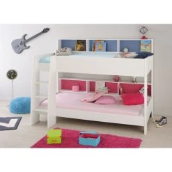 BUT Lit Superposé 2x90x200 Cm CLEO Blanc -Talamo Magasin 2344 lis1 leo