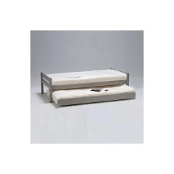 Marque Generique Lit Gigogne JUSTIN 90x200 + 2 Sommiers + 1 Tiroir-lit / Gris -Talamo Magasin 2390 44 2 z