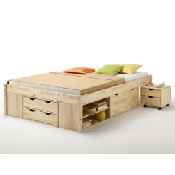 IDIMEX Lit Fonctionnel En Pin Massif SABRINA, 140 X 200 Cm, Vernis Naturel 7 IDIMEX Lit Fonctionnel En Pin Massif SABRINA, 140 X 200 Cm, Vernis Naturel -Talamo Magasin 5300 1