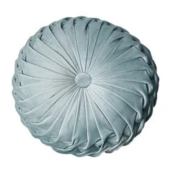 Marque Generique Pintuck Oreiller Rond Coussin De Sol Pour Chaise Canapé Bleu-Peluche -Talamo Magasin 60029057 1 image