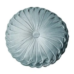 Marque Generique Pintuck Oreiller Rond Coussin De Sol Pour Chaise Canapé Bleu-Peluche -Talamo Magasin 60029057 2 image