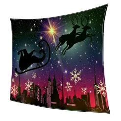 Marque Generique Couverture De Noël Double Molleton W / Xmas Impression Douce Chaude C... -Talamo Magasin 64008266 3 image