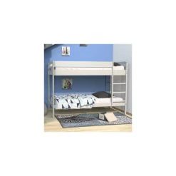 Marque Generique Lit Superposé BRICE 90x190 + 2 Sommiers / Gris