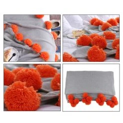 Marque Generique 3 Pièces De Coton à Tricoter Jette Des Couvertures Avec Des Boules D... -Talamo Magasin 72011975 10 image