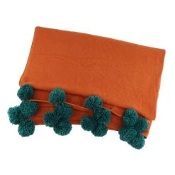Marque Generique Coton à Tricoter Jette Des Couvertures Avec Ballon Couleur Unie Orang... -Talamo Magasin 72011977 5 image