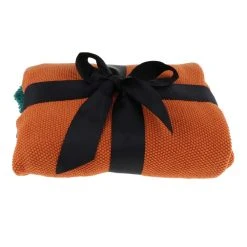 Marque Generique Coton à Tricoter Jette Des Couvertures Avec Ballon Couleur Unie Orang... -Talamo Magasin 72011977 9 image