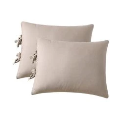 Marque Generique Taie De Coussin En Polyester De Couleur Unie Avec Attaches, 2 En 1 Bei... -Talamo Magasin 72021596 2 image