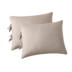 Marque Generique Taie De Coussin En Polyester De Couleur Unie Avec Attaches, 2 En 1 Bei... -Talamo Magasin 72021596 3 image