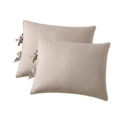 Marque Generique Taie De Coussin En Polyester De Couleur Unie Avec Attaches, 2 En 1 Bei... -Talamo Magasin 72021596 4 image