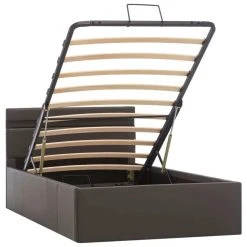 VidaXL Cadre De Lit à Rangement Avec LED Gris Similicuir 90x200 Cm 9 VidaXL Cadre De Lit à Rangement Avec LED Gris Similicuir 90x200 Cm -Talamo Magasin 8719883748221 g en hd 2