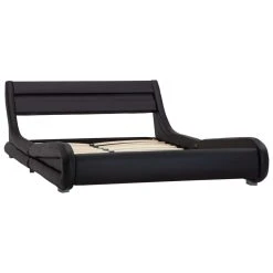 VidaXL Cadre De Lit Avec LED Noir Similicuir 160 X 200 Cm -Talamo Magasin 8719883749990 g en hd 2