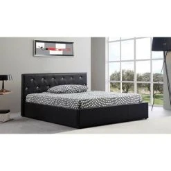 SANS MARQUE BAHIA Lit Coffre Adulte Contemporain Simili Noir + Sommier - L 140 X L... -Talamo Magasin bahia lit coffre adulte contemporain simili noir sommier 10569658 39292 1140x1140