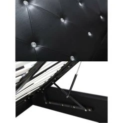 SANS MARQUE BAHIA Lit Coffre Adulte Contemporain Simili Noir + Sommier - L 140 X L... -Talamo Magasin bahia lit coffre adulte contemporain simili noir sommier 10569658 39294 1140x1140