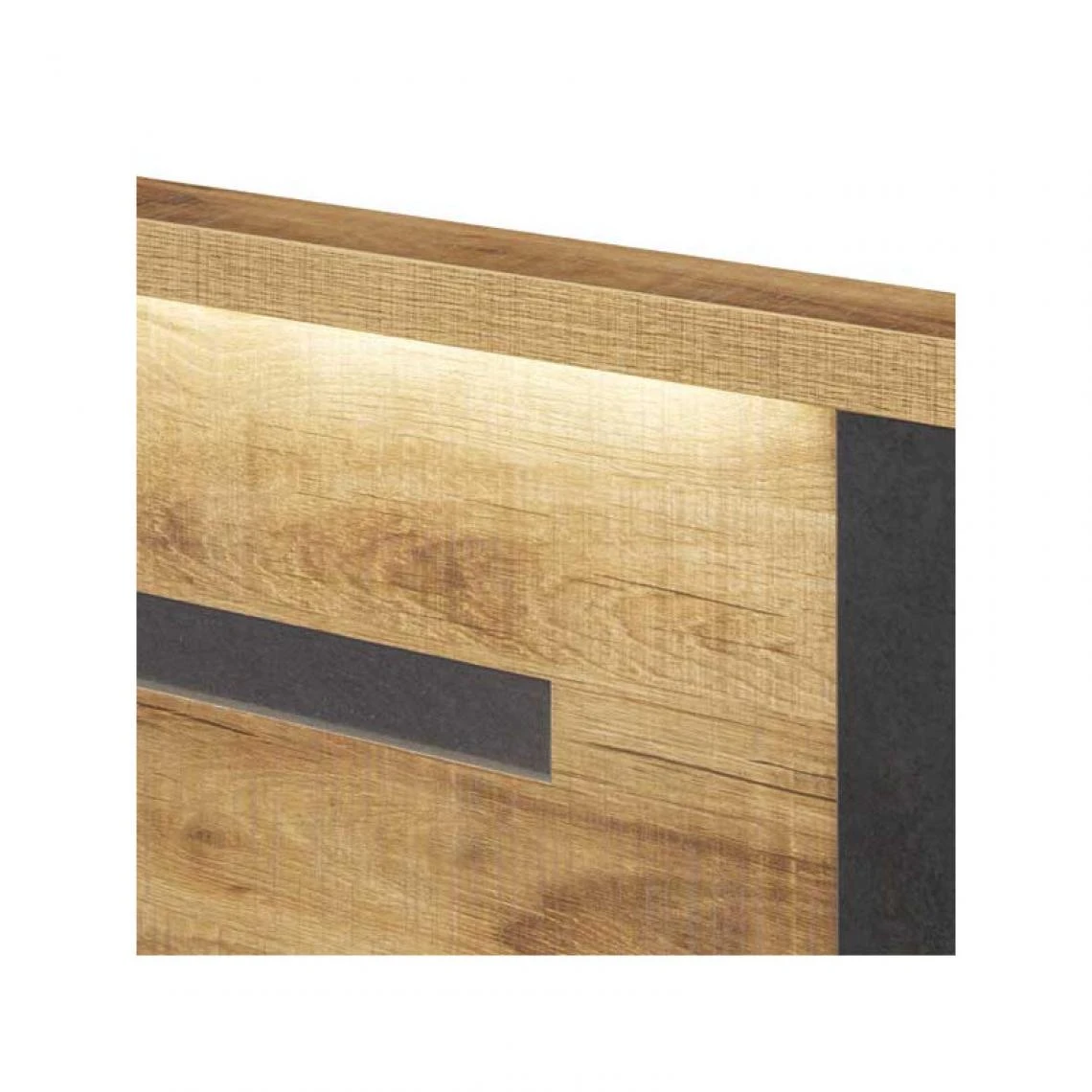 Tousmesmeubles Cadre De Lit 160X200 Cm Bois Tropical à Leds - HADES 6 Tousmesmeubles Cadre De Lit 160X200 Cm Bois Tropical à Leds - HADES – Image 4