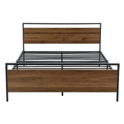 En.casa Cadre De Lit Double Finse En Métal 140 X 200 Cm Noir Mat Effet Noyer ... -Talamo Magasin cadre de lit double finse en metal 140 x 200 cm noir mat effet noyer encasa 11507004 30110770 1140x1140