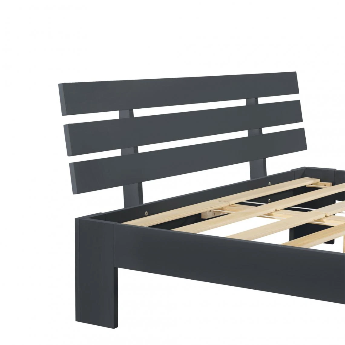 Decoshop26 Cadre De Lit Pour Adultes Avec Sommier à Lattes En Bois De Pin Gris F... 5 Decoshop26 Cadre De Lit Pour Adultes Avec Sommier à Lattes En Bois De Pin Gris F... – Image 3