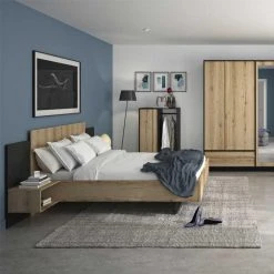 Tousmesmeubles Cadre + Tête De Lit 140*190 + Chevets Chêne/Noir - FIP 7 Tousmesmeubles Cadre + Tête De Lit 140*190 + Chevets Chêne/Noir - FIP -Talamo Magasin cadre tete de lit 140190 chevets chenenoir fip 12259416 32616414 1140x1140