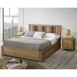 Tousmesmeubles Cadre + Tête De Lit 140*190 Cm Avec Tiroir Bois - NANATI -Talamo Magasin cadre tete de lit 140190 cm avec tiroir bois nanati 12259390 32616308 1140x1140