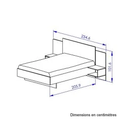 Tousmesmeubles Cadre + Tête De Lit 140*200 + Chevets Chêne/Noir - FIP -Talamo Magasin cadre tete de lit 140200 chevets chenenoir fip 12259380 32616270 1140x1140