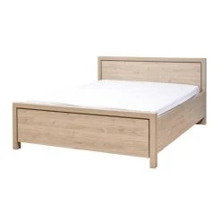 Tousmesmeubles Cadre + Tête De Lit 160*200 Cm Bois Clair - ANAELLE