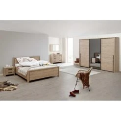 Tousmesmeubles Cadre + Tête De Lit 160*200 Cm Bois Clair - ANAELLE -Talamo Magasin cadre tete de lit 160200 cm bois clair anaelle 12259516 32616864 1140x1140