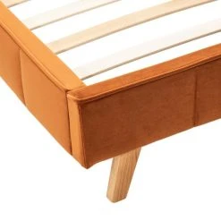 Tousmesmeubles Cadre + Tête De Lit 160*200 Cm Tissu Terracotta - ALBORG -Talamo Magasin cadre tete de lit 160200 cm tissu terracotta alborg 12259358 32616186 1140x1140