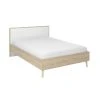 Tousmesmeubles Cadre + Tête De Lit 180*200 Cm Chêne Blond/Blanc - ESMEY