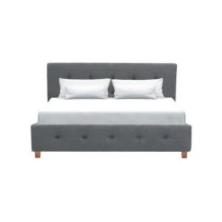 CSTORE CHARLIE - Lit Adulte - Tissu Aspect Lin Gris Foncé - Sommier Inclus -... -Talamo Magasin charlie lit adulte tissu aspect lin gris fonce sommier inclus 160x200 cm 10678062 27811046 1140x1140