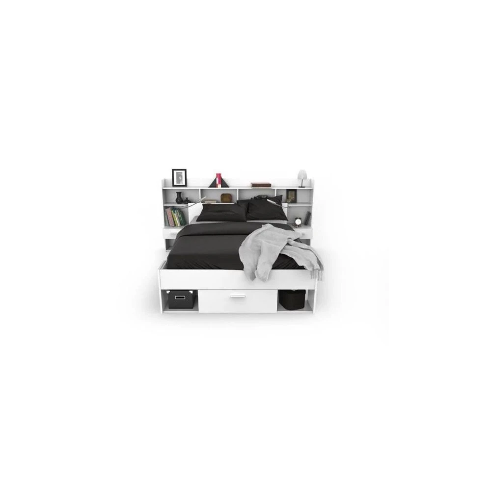 SANS MARQUE Chicago Ensemble Lit Adulte 140x190/200 Cm + Rangement Avec Liseuse Le... 6 SANS MARQUE Chicago Ensemble Lit Adulte 140x190/200 Cm + Rangement Avec Liseuse Le... – Image 4