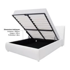 CSTORE CLOUD - Lit Adulte 140x190 Cm + Coffre De Rangement - Simili Blanc - S... -Talamo Magasin cloud lit adulte 140x190 cm coffre de rangement simili blanc sommier inclus 10676678 27806516 1140x1140