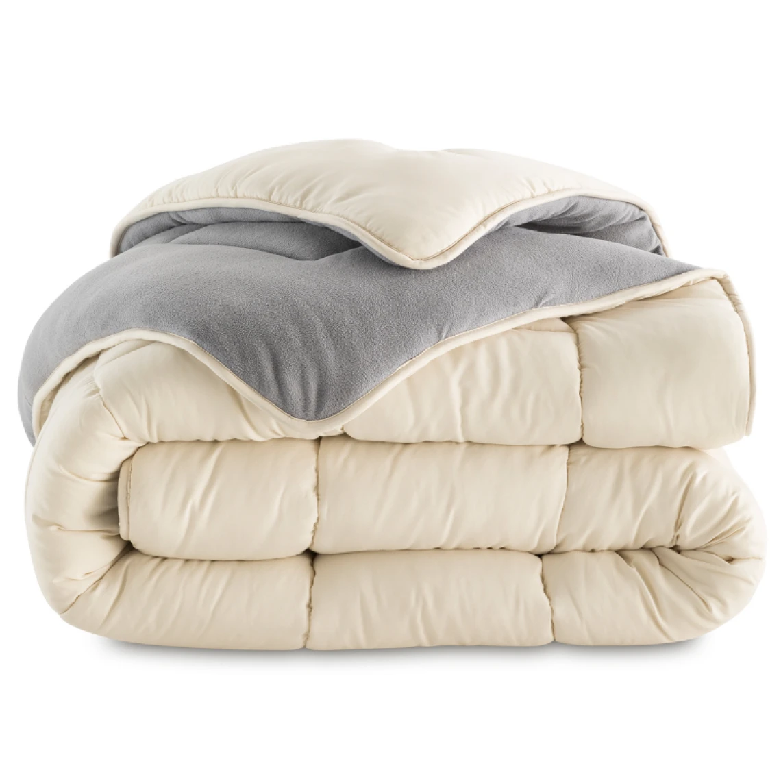 Idmarket Couette 200x200 CM ZOE Polaire Biface Gris Et Crème 400 Gr 4 Idmarket Couette 200x200 CM ZOE Polaire Biface Gris Et Crème 400 Gr – Image 2