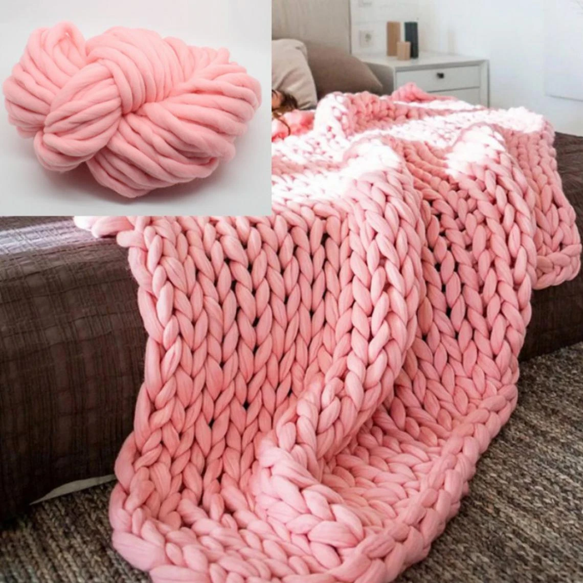 Marque Generique Couverture De Jet En Tricot Pour Canapé Rose Lavable En Machine 4 Marque Generique Couverture De Jet En Tricot Pour Canapé Rose Lavable En Machine – Image 2