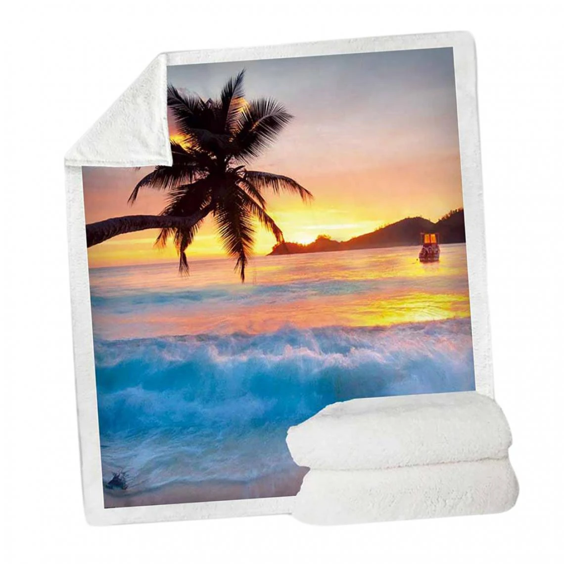 Marque Generique Couverture En Laine Douce Et Chaude Pour Canapé-lit 50 X 60 '' Sea Sc... 4 Marque Generique Couverture En Laine Douce Et Chaude Pour Canapé-lit 50 X 60 '' Sea Sc... – Image 2